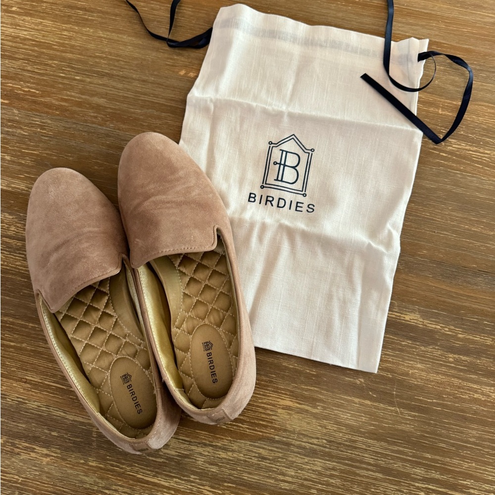 Birdies Starling Latte Suede Flats Loafers Size 8